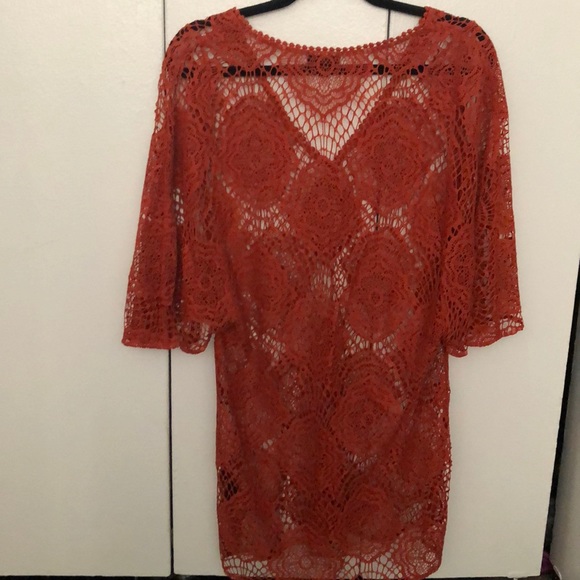 3for$30| Topshop Rust crotchet Tunic/Dress S - Picture 2 of 2